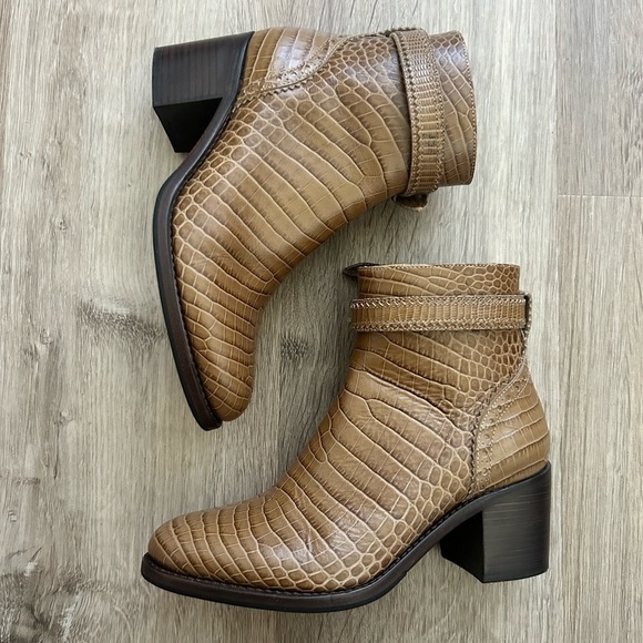 The Office of Angela Scott Brown Croc-Embossed Ankle Boots - Picture 5 of 7